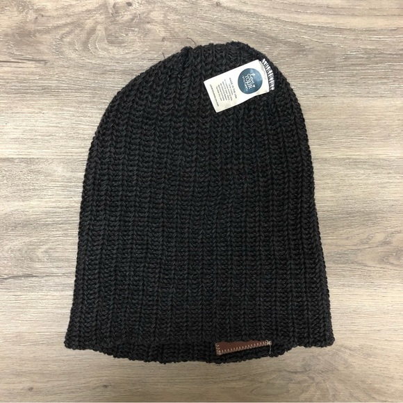 Love Your Melon Gray Chunky Hand Knit Beanie Hat 100% Cotton Made in USA 🇺🇸 - Picture 3 of 6